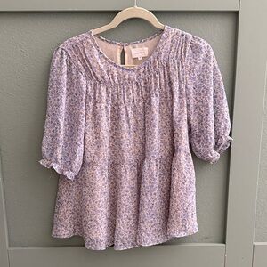 MELLODAY Half Sleeve Flowy Floral Blouse - Medium